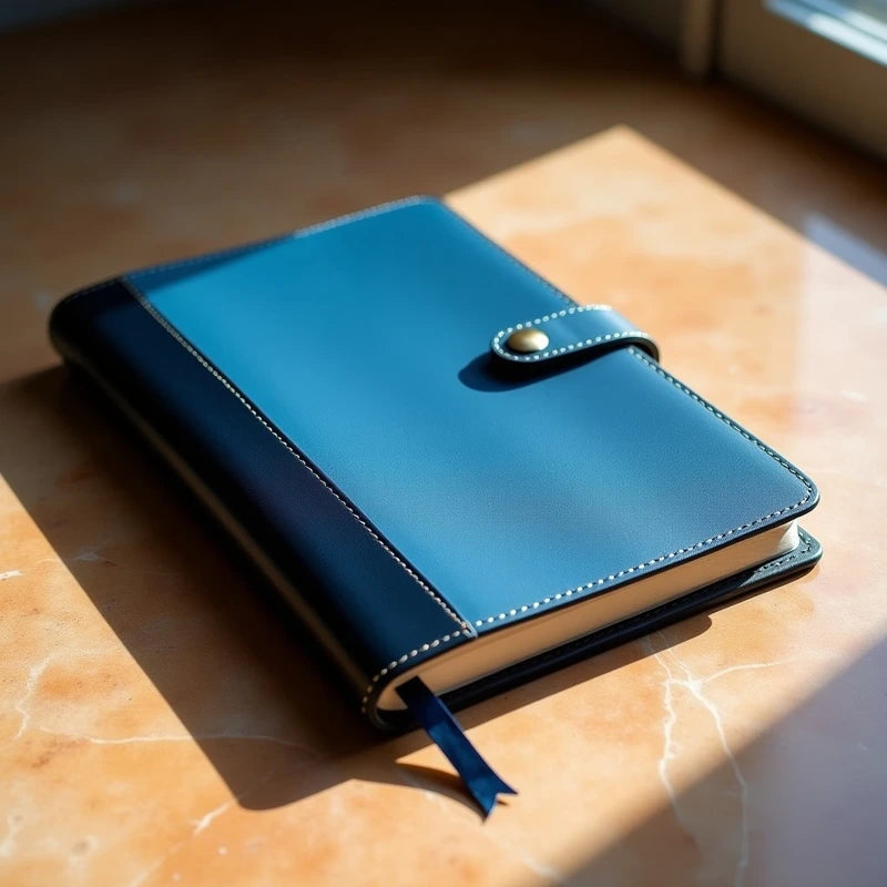 Azure Blue Customized Photo Printed Notebook Diary – A5 - Masterplayer Designs & Printing
