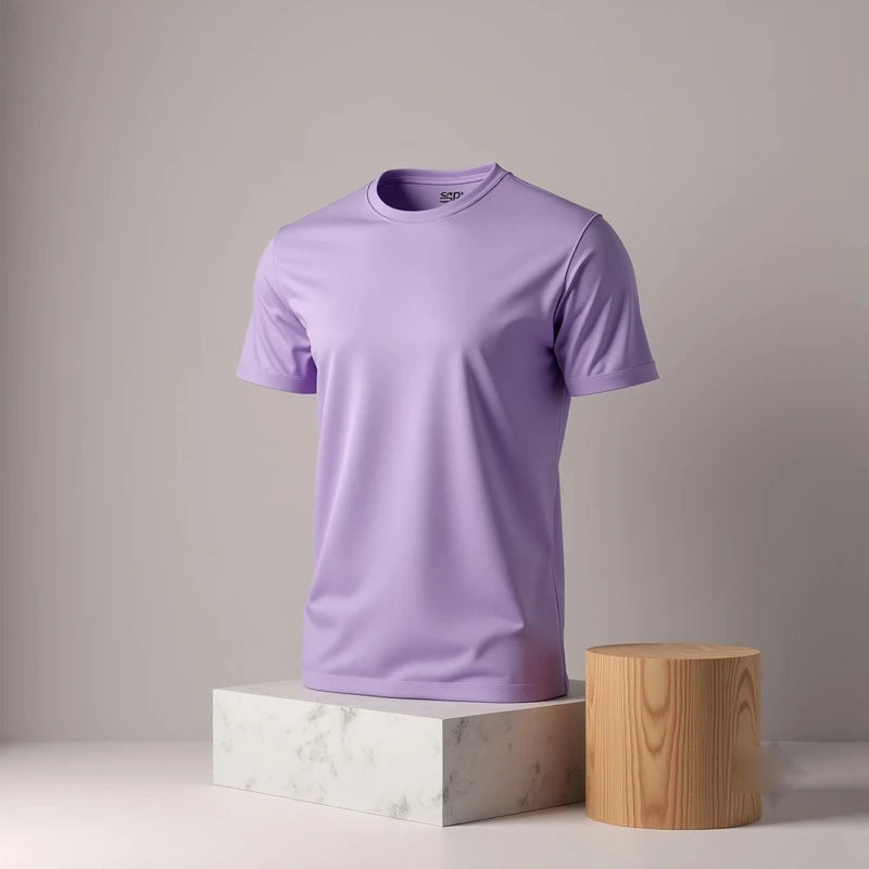 Lavender Supima Cottom Customized Half Sleeve Unisex Premium Cotton T-Shirt - Masterplayer Designs & Printing