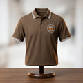 Brown Umber with White Tipping Customized Half Sleeve Men’s Cotton Polo Shirt - Masterplayer Designs & Printing