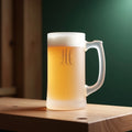 Simple Minimal Monogram Green Pink Customized Photo Printed Beer Mug - Masterplayer Designs & Printing
