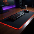 Black Customized Extended Gaming Mouse Pad with Stitched Embroidery Edge, Premium-Textured Mouse Mat, Non-Slip Rubber Base, Large Size (600mm x 300mm x 2mm) - Masterplayer Designs & Printing