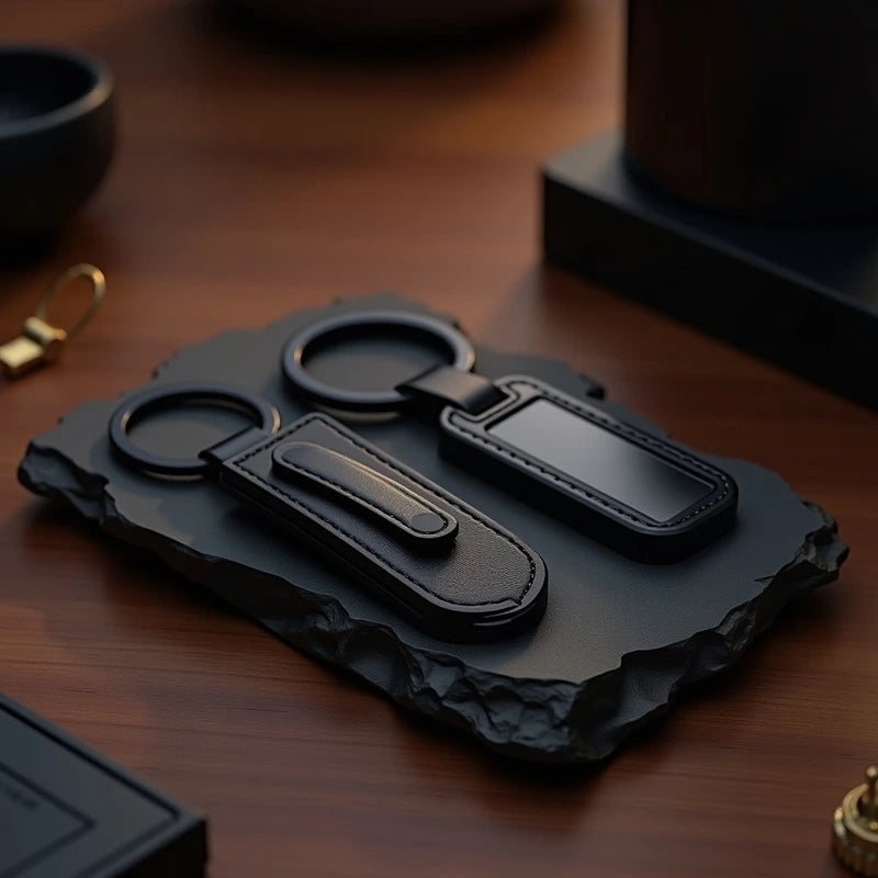 Black Customized Metal Keychain - Masterplayer Designs & Printing